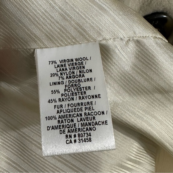 BCBGMAXAZRIA Wool & Angora Blend Cream Coat - Picture 9 of 9